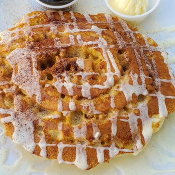 Broken Yolk Cafe - CinnaCakes - kind of like Cinnamon Roll Pancakes - good. I ask for an extra side of icing. - Breakfast & Brunch Near Me - Costa Mesa, California