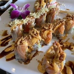 Salmon Lover Roll and Snow White Roll