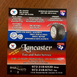 Lancaster Tire & Auto Service - Business card