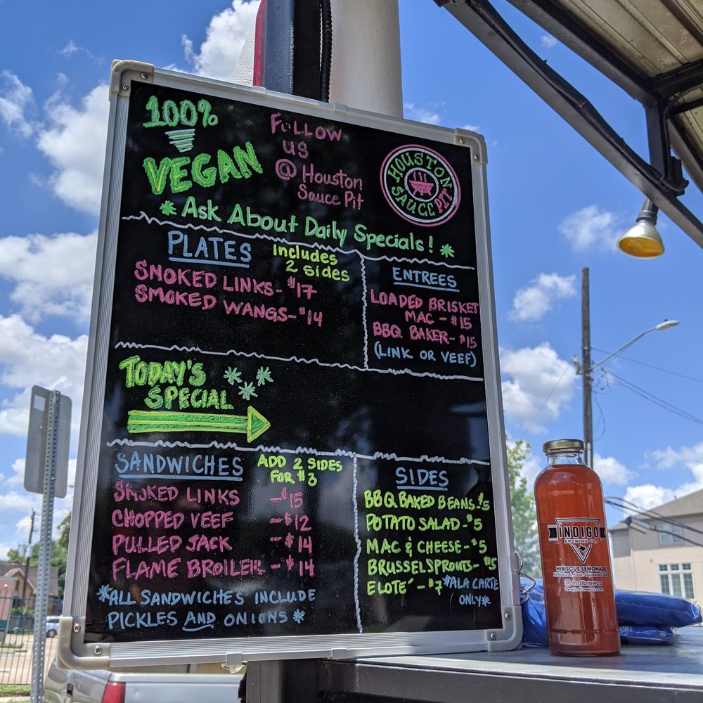 Houston Sauce Pit - 6/6 menu - Vegan Near Me - Houston, Texas