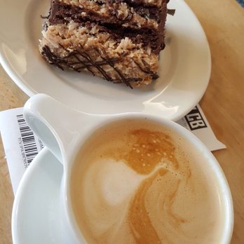 Layer Cake - Chocolate cake and their latte :) - Breakfast & Brunch Near Me - Irvine, California