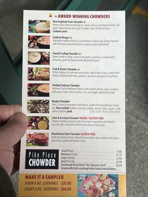 Menu photo 4 Pike Place Chowder Seattle, WA Menu photo 4 Pike Place Chowder Seattle, WA