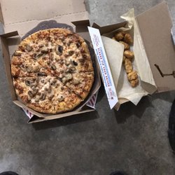 Domino's Pizza - Pizza and wings left on my porch overnight.