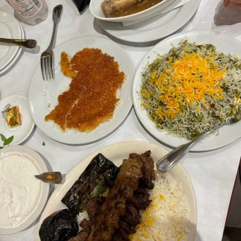 Raffi's Place - beef soltani kabob, lamb shank, baghali polo, tahdig, mast moosir - Middle Eastern Near Me - Glendale, California Raffi's Place - beef soltani kabob, lamb shank, baghali polo, tahdig, mast moosir - Middle Eastern Near Me - Glendale, California