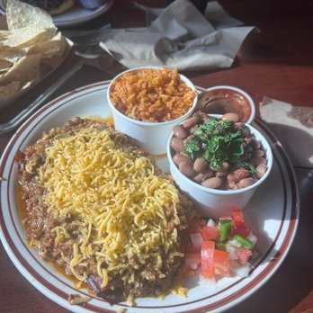 South Barbecue - Brisket enchiladas, rice, beans - Barbeque Near Me - San Antonio, Texas South Barbecue - Brisket enchiladas, rice, beans - Barbeque Near Me - San Antonio, Texas
