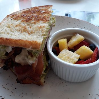 Schokko Cafe - BLT sandwich with fresh fruit - Coffee & Tea Near Me - Columbus, Ohio