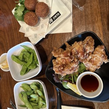 JINYA Ramen Bar - Woodlands - edemame, crispy chicken &curry balls - Ramen Near Me - Spring, Texas