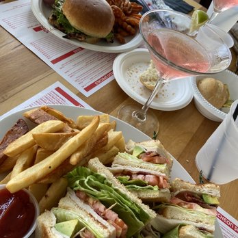 Route 1 Grill House - Triple decker. And you can see the Grilled Chicken Sandwich. - Bars Near Me - Saugus, Massachusetts Route 1 Grill House - Triple decker. And you can see the Grilled Chicken Sandwich. - Bars Near Me - Saugus, Massachusetts
