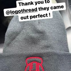 Logo Thread Embroidery & Screen Printing - Embroidered logos on warm winter hats.