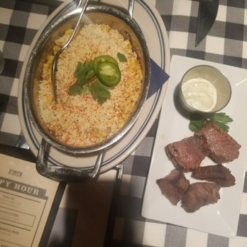 Pittsburgh Blue - Elotes and steak bites from Happy Hour menu - Steakhouses Near Me - Maple Grove, Minnesota Pittsburgh Blue - Elotes and steak bites from Happy Hour menu - Steakhouses Near Me - Maple Grove, Minnesota