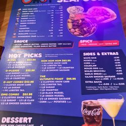 OHot Cajun Seafood & Bar - Menu