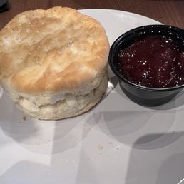 Biscuit with strawberry jam Biscuit with strawberry jam