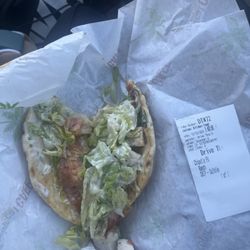 Half of it is all lettuce. It's sloppy. The chicken is chewy and you forgot my chipotle sauce.