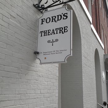 Ford's Theatre - Sign by entrance to Ford's Theater. - Performing Arts Near Me - Washington, DC, District of Columbia