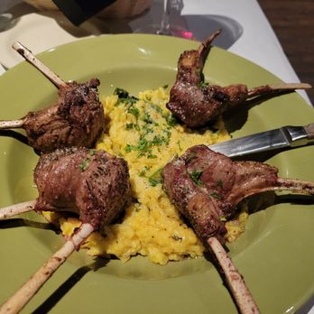 Enzo's Italian Restaurant - Rack of lamb on porcine risotto-$49 - Italian Near Me - Santa Paula, California Enzo's Italian Restaurant - Rack of lamb on porcine risotto-$49 - Italian Near Me - Santa Paula, California