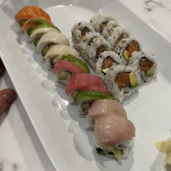 Akami Sushi Bar - Rainbow roll and Spicy Tuna Roll - Sushi Bars Near Me - Apex, North Carolina Akami Sushi Bar - Rainbow roll and Spicy Tuna Roll - Sushi Bars Near Me - Apex, North Carolina