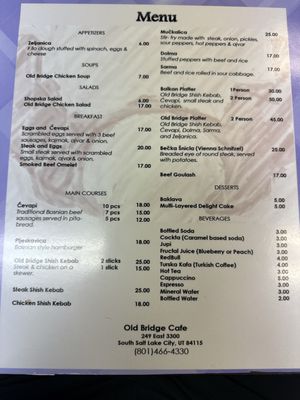Menu photo 2 Old Bridge Cafe Salt Lake City, UT Menu photo 2 Old Bridge Cafe Salt Lake City, UT