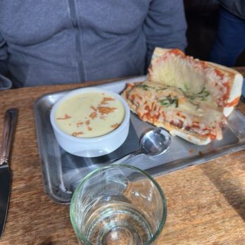 Cozy's Cafe & Pub - Eggplant Parmesan with Soup of the Moment - New American Near Me - Liberty Township, Ohio Cozy's Cafe & Pub - Eggplant Parmesan with Soup of the Moment - New American Near Me - Liberty Township, Ohio