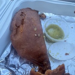 Los Coras Seafood Market - Greasy over priced shrimp empanadas