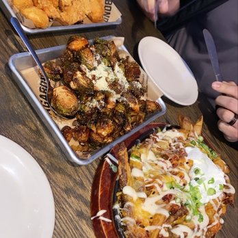 EHT Vagabond Kitchen and Tap House - Some tenders, their Roasted Brussels Sprouts, and East Coast Loaded Fries! All on happy hour! Half off apps! - Brewpubs Near Me - Egg Harbor Twp, New Jersey EHT Vagabond Kitchen and Tap House - Some tenders, their Roasted Brussels Sprouts, and East Coast Loaded Fries! All on happy hour! Half off apps! - Brewpubs Near Me - Egg Harbor Twp, New Jersey