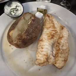 Grilled monkfish with baked potato