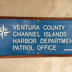 Harbor Patrol Channel Islands - Plaque noting directions to office