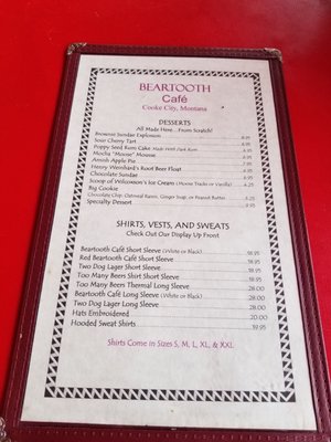 Menu photo 7 Beartooth Cafe Cooke City, MT