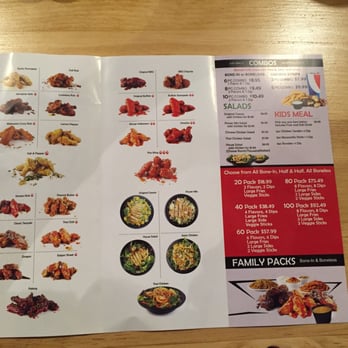 Fire Wings - Flavors on the left and combos on the right - Chicken Wings Near Me - Sacramento, California