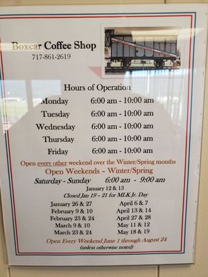 Menu photo 3 Boxcar Coffee Shop Annville, PA