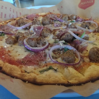 MOD Pizza - Mojo Special, with enough garlic to kill vampires in the next state over. - Pizza Near Me - Irvine, California MOD Pizza - Mojo Special, with enough garlic to kill vampires in the next state over. - Pizza Near Me - Irvine, California