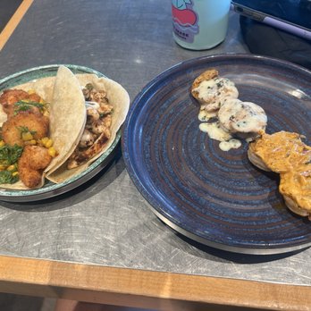 California Fish Grill - Mesa, AZ - Shrimp and chicken tacos + shrimp skewer (8 on there) - Seafood Near Me - Mesa, Arizona