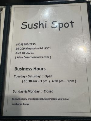 Menu photo 1 Sushi Spot Aiea, HI