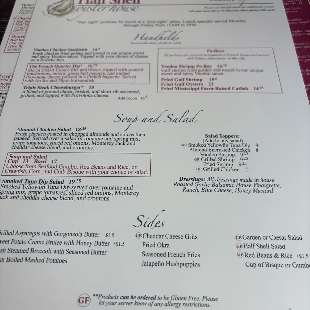Half Shell Oyster House - Menu - Seafood Near Me - Biloxi, Mississippi Half Shell Oyster House - Menu - Seafood Near Me - Biloxi, Mississippi