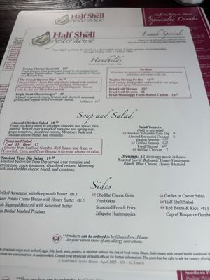 Menu photo 2 Half Shell Oyster House Biloxi, MS Menu photo 2 Half Shell Oyster House Biloxi, MS