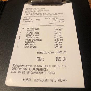 Gourmand - Receipt - Spanish Near Me - Oaxaca, OAX