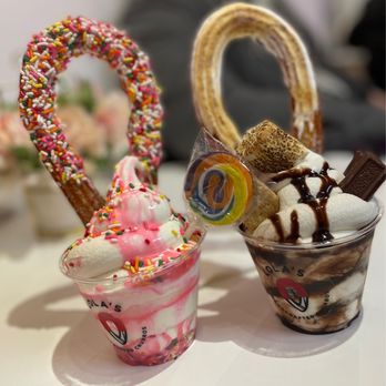 Lola's Handcrafted Churros - The Birthday Churro and the S'mores Churro with soft serve! YUM! - Desserts Near Me - Lisle, Illinois Lola's Handcrafted Churros - The Birthday Churro and the S'mores Churro with soft serve! YUM! - Desserts Near Me - Lisle, Illinois