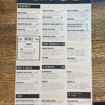 Fork & Tap - Menu - Sandwiches Near Me - Port Washington, Wisconsin
