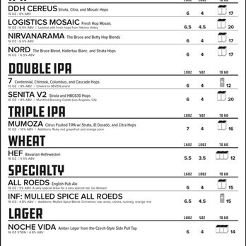 Pueblo Vida Brewing - Menu 2 of 2 - Breweries Near Me - Tucson, Arizona