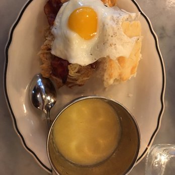 Jacob's Pickles - Chicken Bacon Egg & Cheese Sandwich (served with grits) - Comfort Food Near Me - New York, New York
