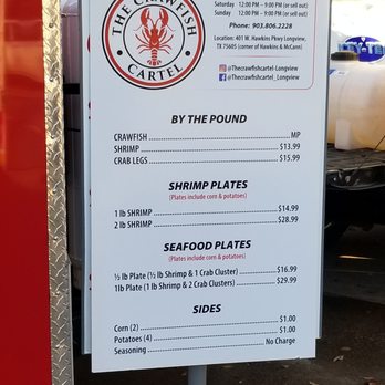 The Crawfish Cartel - Menu - Food Trucks Near Me - Longview, Texas
