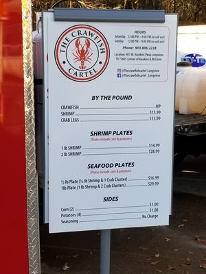 Menu photo 1 The Crawfish Cartel Longview, TX