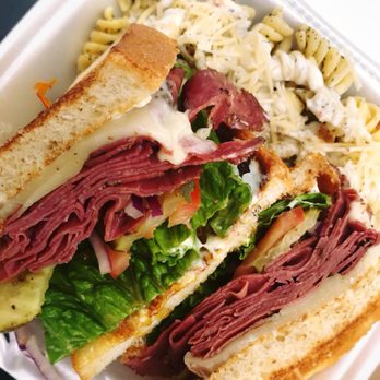 Trolley Stop Deli - ""HOT PASTRAMI DELUXE" on sliced white w/honey mustard.   Delicious!!! - Delis Near Me - La Mesa, California