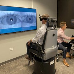 Colorado Ear Care - Cory Tickle (audiologist) and Matt Wilken (audiologist) illustrate what a hearing test looks like in the Colorado Ear Care Of...