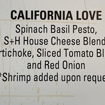 Slim and Husky's Pizza - Description of the Cali Love pizza - Pizza Near Me - Memphis, Tennessee
