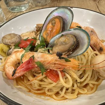La Casa Mia - Seafood Pescatore pasta (white wine sauce) - Italian Near Me - Milpitas, California La Casa Mia - Seafood Pescatore pasta (white wine sauce) - Italian Near Me - Milpitas, California