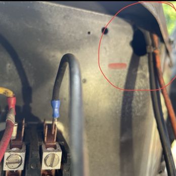 ECA Ductworks - Crimp wires that should have went through the access point circled in red. - Heating & Air Conditioning/HVAC Near Me ECA Ductworks - Crimp wires that should have went through the access point circled in red. - Heating & Air Conditioning/HVAC Near Me