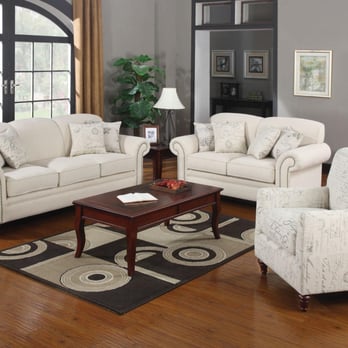 Comfy Furniture - Fabric sofa and love seat with accent writing in cursive on the pillows. available at Comfy Furniture - Furniture Stores Near Me - Irving, Texas Comfy Furniture - Fabric sofa and love seat with accent writing in cursive on the pillows. available at Comfy Furniture - Furniture Stores Near Me - Irving, Texas