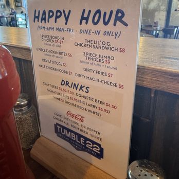 Tumble 22 - Happy Hour Speciails - Chicken Shop Near Me - Houston, Texas