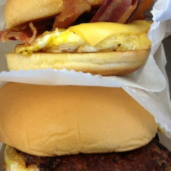 Shake Shack - Bacon egg and cheese. And a sausage and egg for good measure. - Burgers Near Me - Jamaica, New York