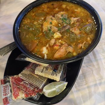 Seaholic - Gumbo Soup: Hard rice. Bland meats. Thin, flavorful soup. I'd skip. - Seafood Near Me - Katy, Texas Seaholic - Gumbo Soup: Hard rice. Bland meats. Thin, flavorful soup. I'd skip. - Seafood Near Me - Katy, Texas